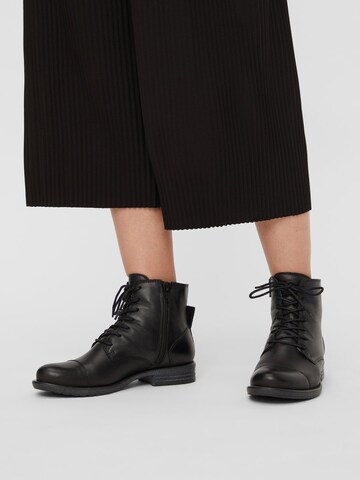 Bianco Lace-Up Ankle Boots 'Derby' in Black: front