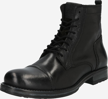 JACK & JONES Lace-Up Boots 'Russel' in Black: front