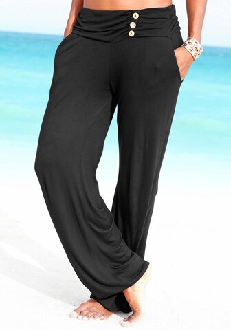 LASCANA Loosefit Strandhose in Schwarz: predná strana