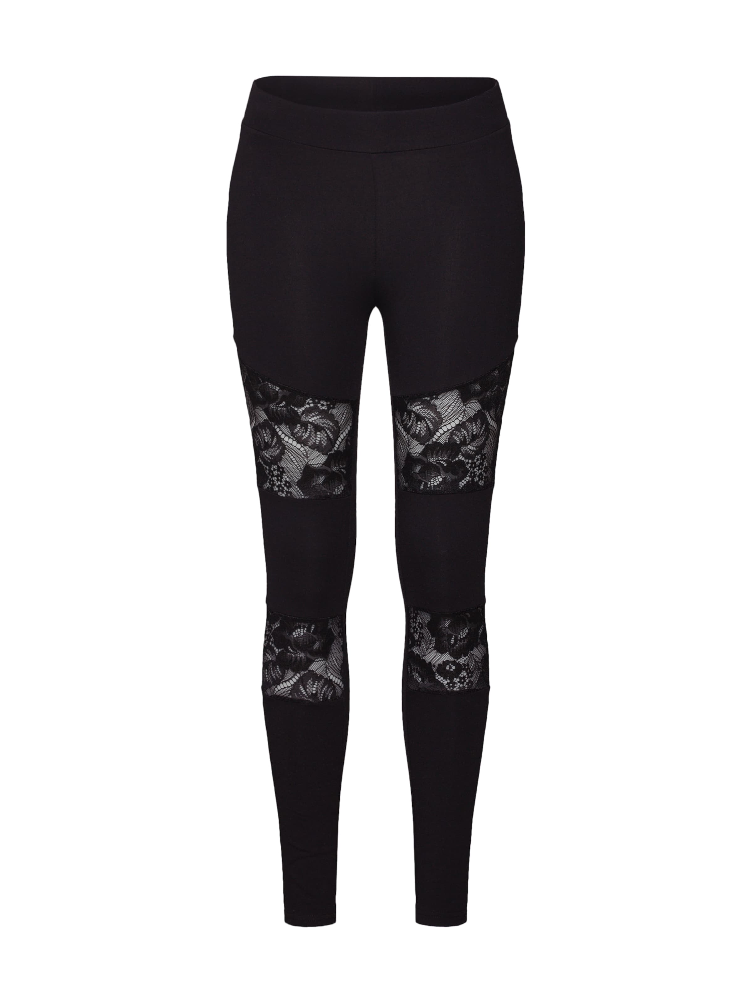 Urban Classics Skinny Leggings in Black: front