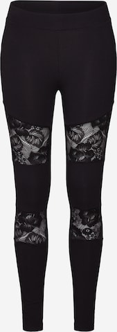 Urban Classics Skinny Leggings in Black: front