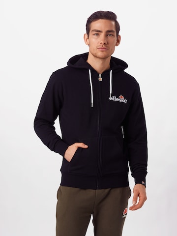 ELLESSE Regular fit Zip-Up Hoodie 'Briero' in Black: front