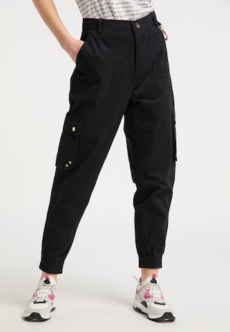 Effilé Pantalon cargo MYMO en noir : devant