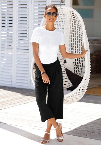 Wide leg Pantaloni con pieghe di LASCANA in nero