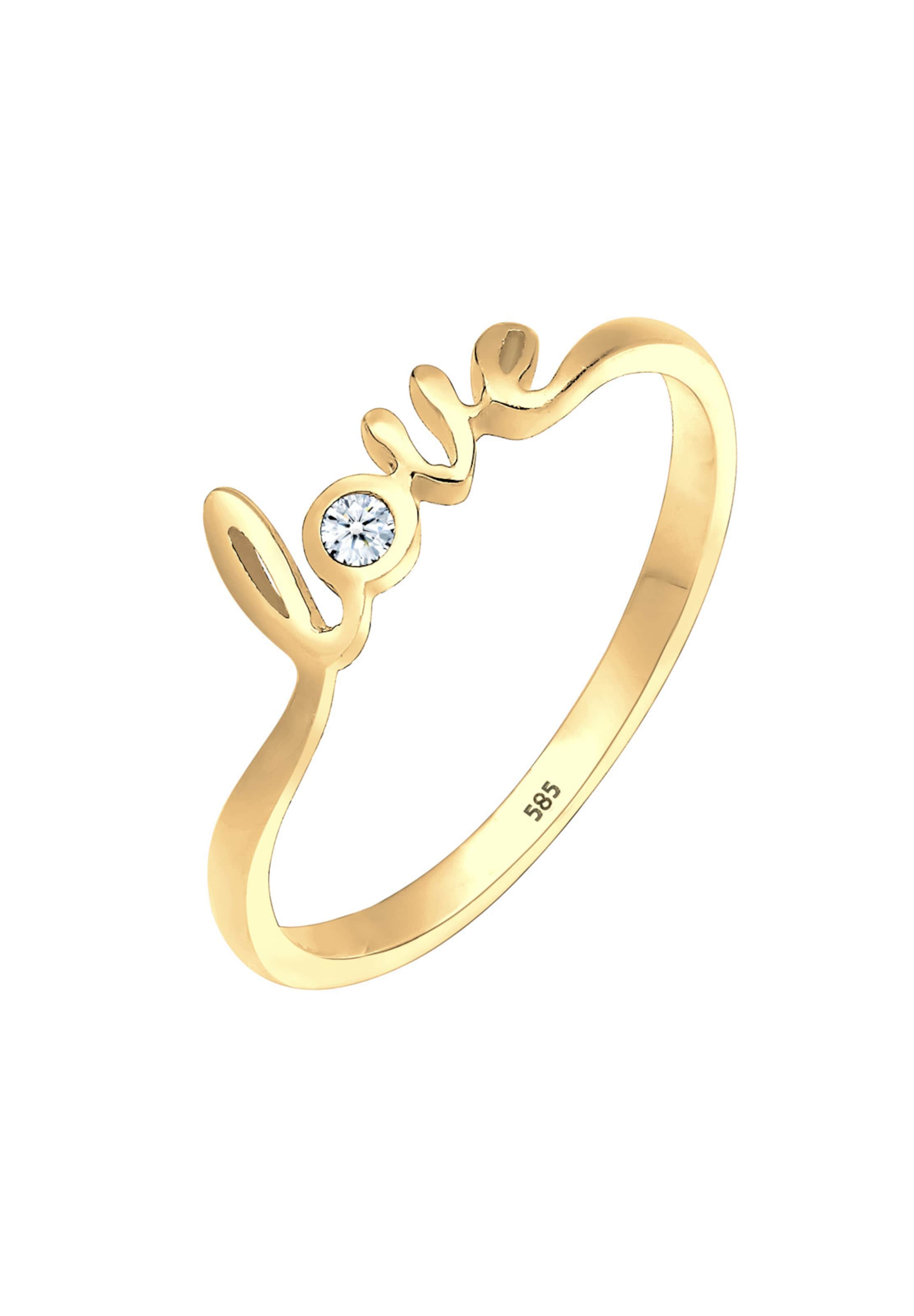 Elli DIAMONDS Ring 'Love' in Goud: voorkant