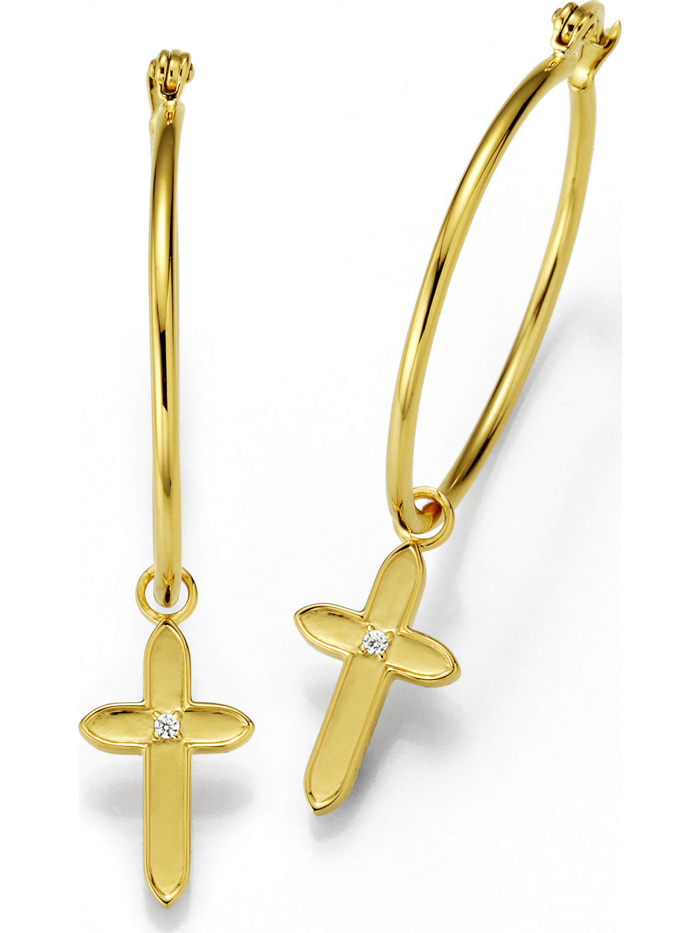 Boucles d'oreilles caï en or : devant