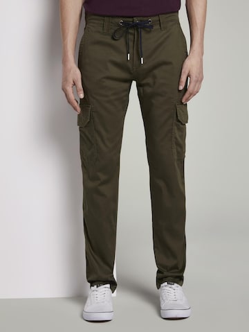 TOM TAILOR Slim fit Cargo Pants 'Travis' in Green