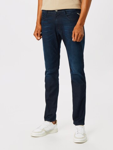 Coupe slim Jean 'Anbass' REPLAY en bleu : devant