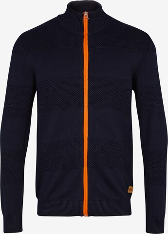 Kronstadt Knit Cardigan 'Jacob Zip' in Blue: front