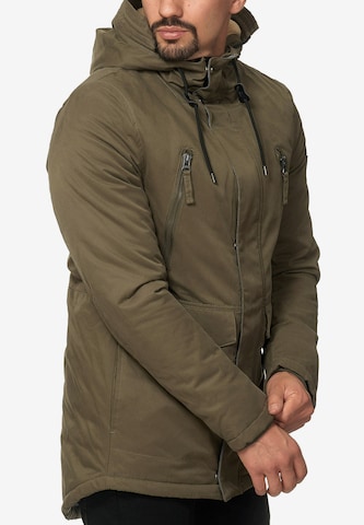 INDICODE JEANS Winter Parka 'Loaf ' in Green