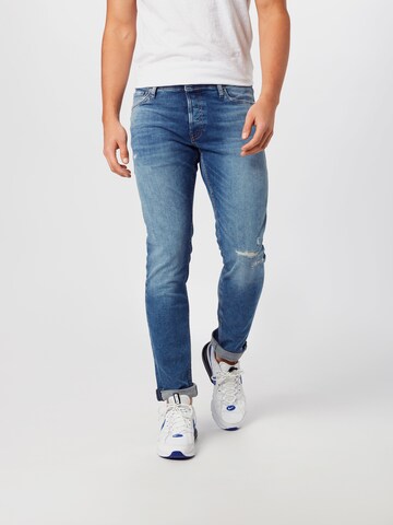 JACK & JONES Skinny Džíny 'Glenn' – modrá: přední strana