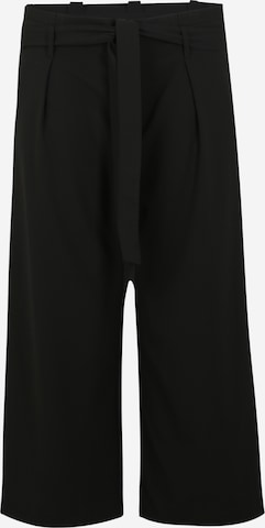 ONLY Carmakoma - Pierna ancha Pantalón plisado en negro: frente