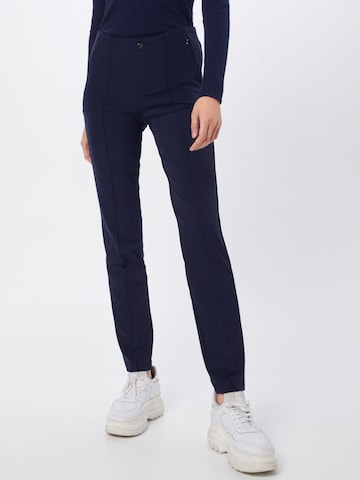 Coupe slim Pantalon 'Anna' MAC en bleu : devant