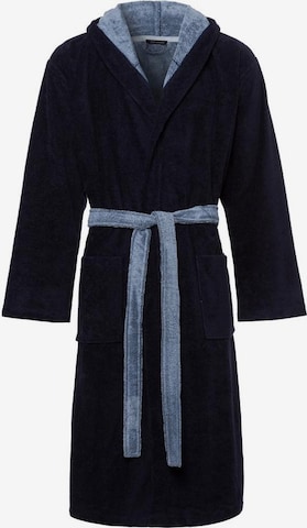 SCHIESSER Long Bathrobe in Blue: front