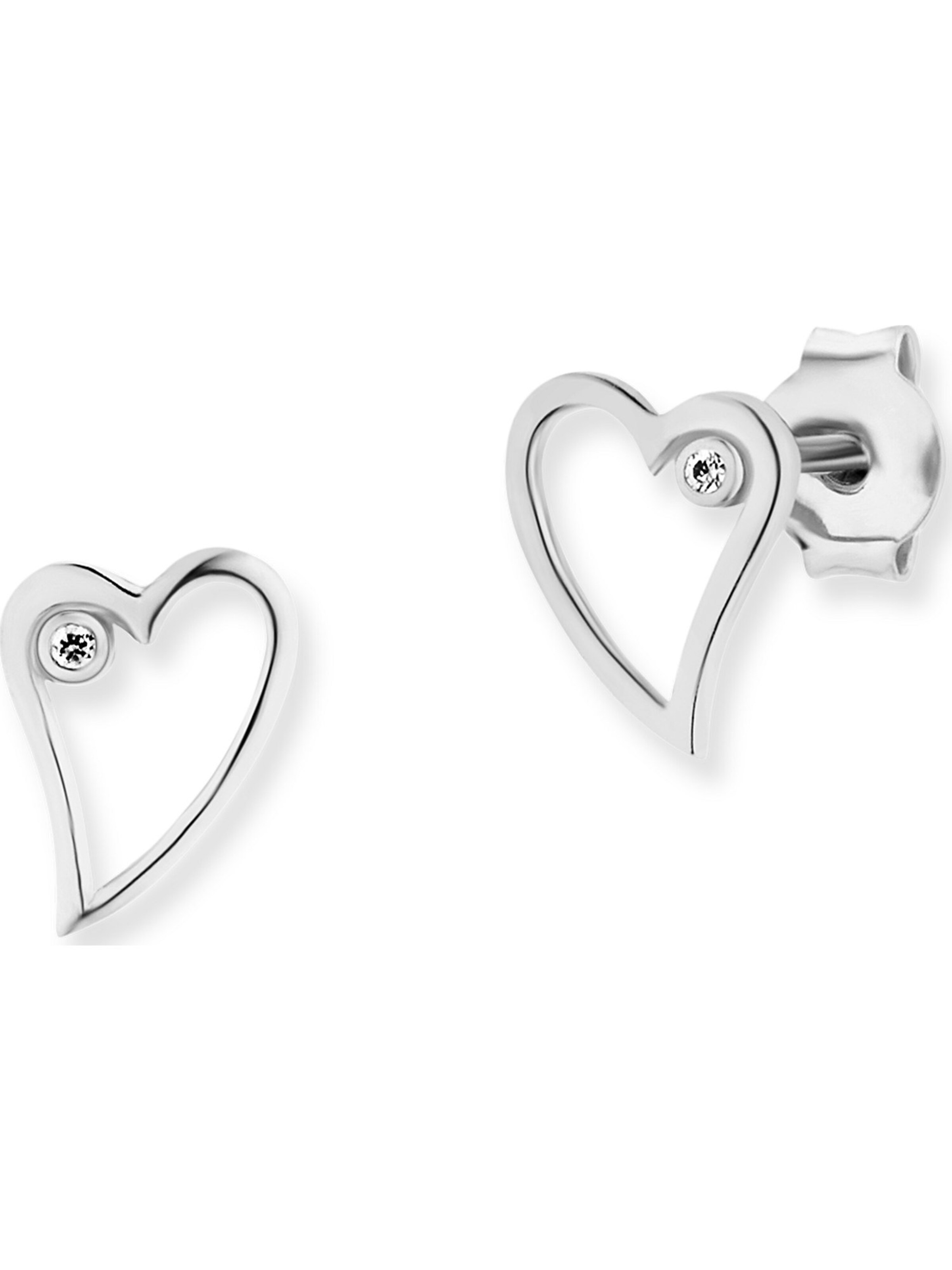 caï Ohrstecker 'love Swingin Heart' in Silber: Vorderseite