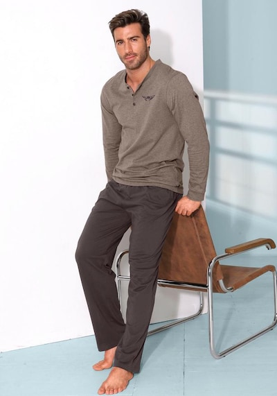 ARIZONA Long Pajamas in Dark brown / mottled brown, Item view