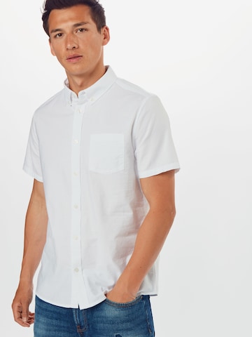 BURTON MENSWEAR LONDON Regular fit Button Up Shirt 'Oxford' in White: front