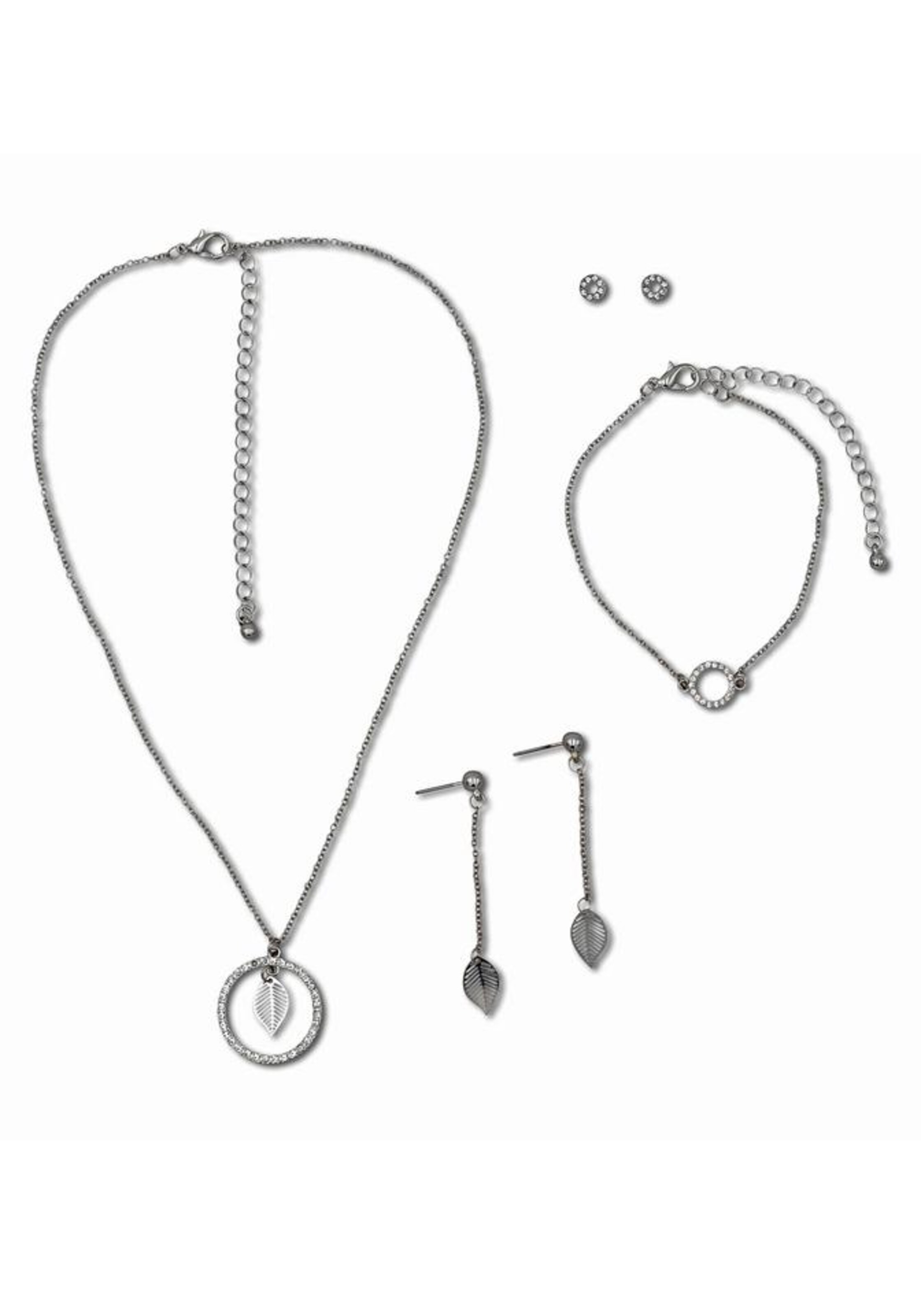 J. Jayz Schmuckset in Grau: Vorderseite