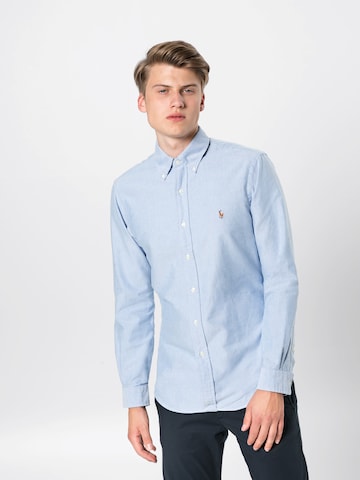 Polo Ralph Lauren Slim fit Overhemd in Blauw: voorkant