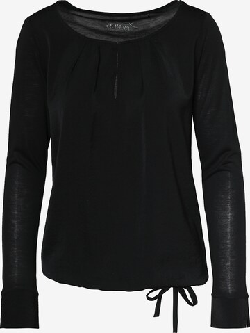 s.Oliver Blouse in Zwart: voorkant