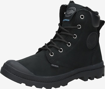 Palladium Lace-Up Boots in Black: front