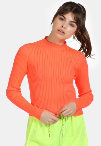 myMo ATHLSR Athletic Sweater in Orange: front