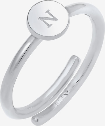 ELLI Ring 'Initial ' in Zilver: voorkant