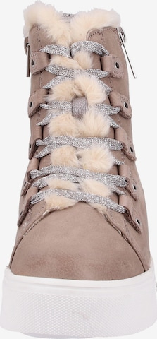 SANSIBAR Lace-Up Ankle Boots in Beige