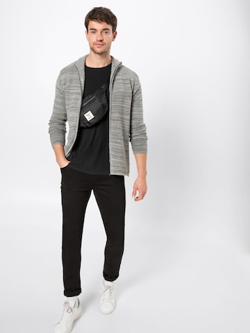 !Solid Klasický střih Kardigan 'Knit - Struan Zip' – šedá