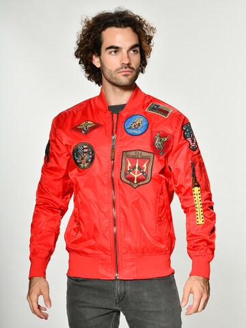 TOP GUN Bomberjacke ' Beast ' in Rot: Vorderseite