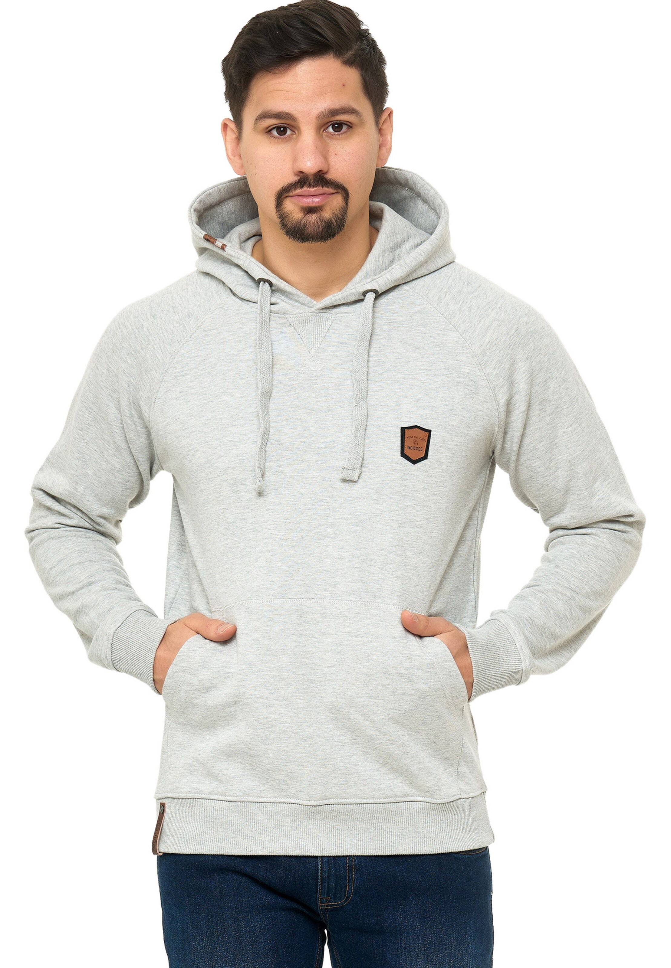 INDICODE JEANS Sweatshirt 'Litcham' in Grijs: voorkant
