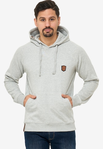 INDICODE JEANS Sweatshirt 'Litcham' in Grijs: voorkant