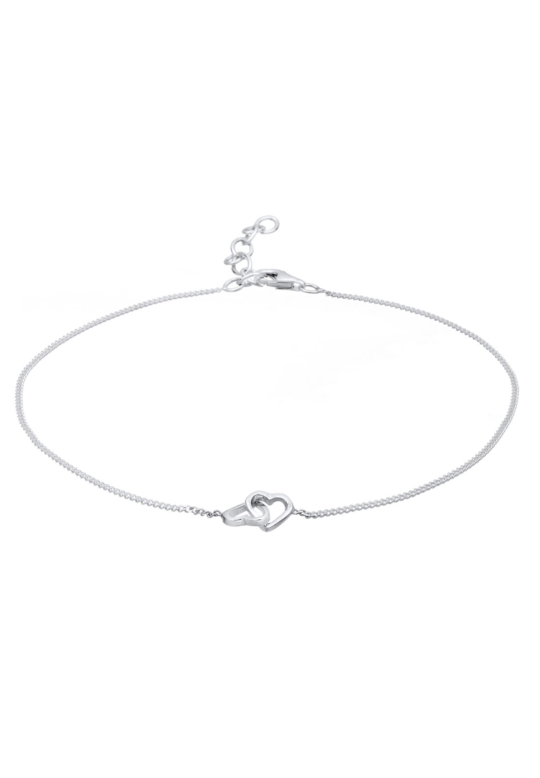 ELLI Voetsieraden 'Herz' in Zilver: voorkant