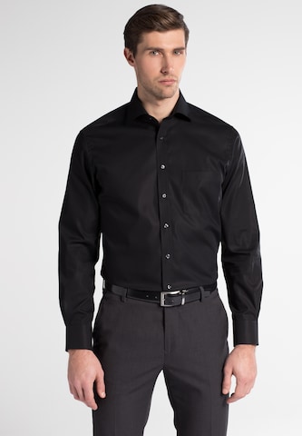 ETERNA Regular fit Zakelijk overhemd in Zwart: voorkant