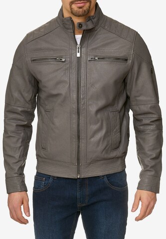 INDICODE JEANS Lederjacke 'Germo' in Grau