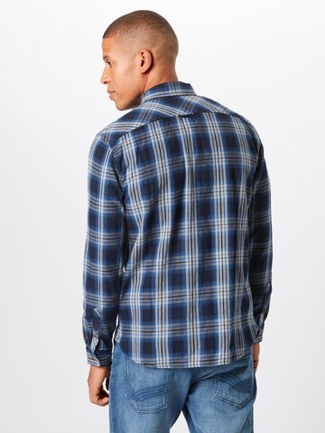 Coupe regular Chemise 'Workwear' Superdry en bleu : derrière