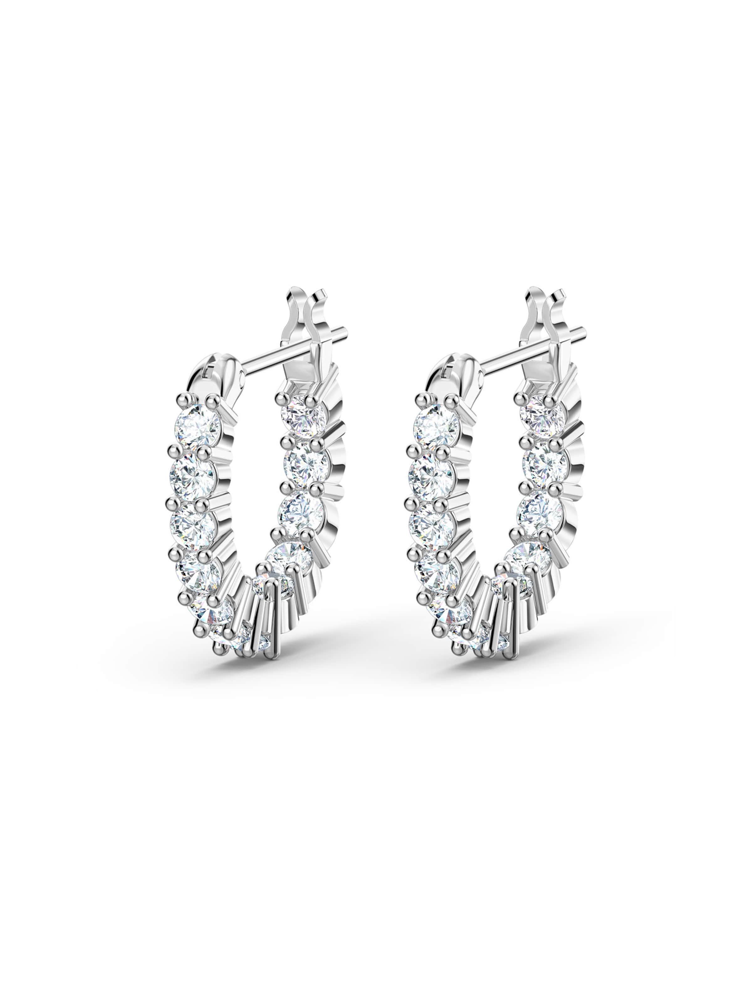 Cercei 'Matrix' de la Swarovski pe argintiu: față