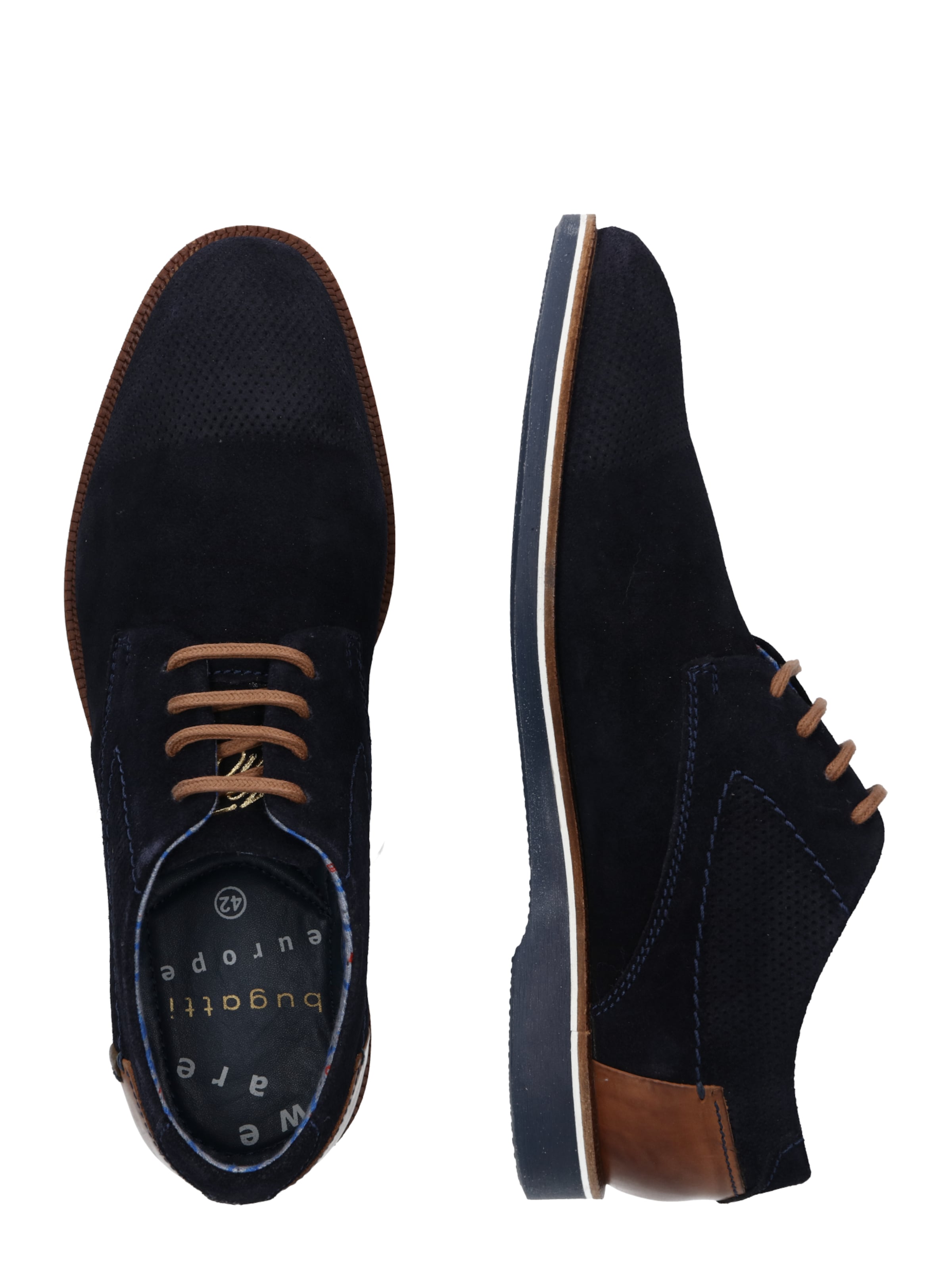 bugatti - Sapato com atacadores 'Melchiore' em azul