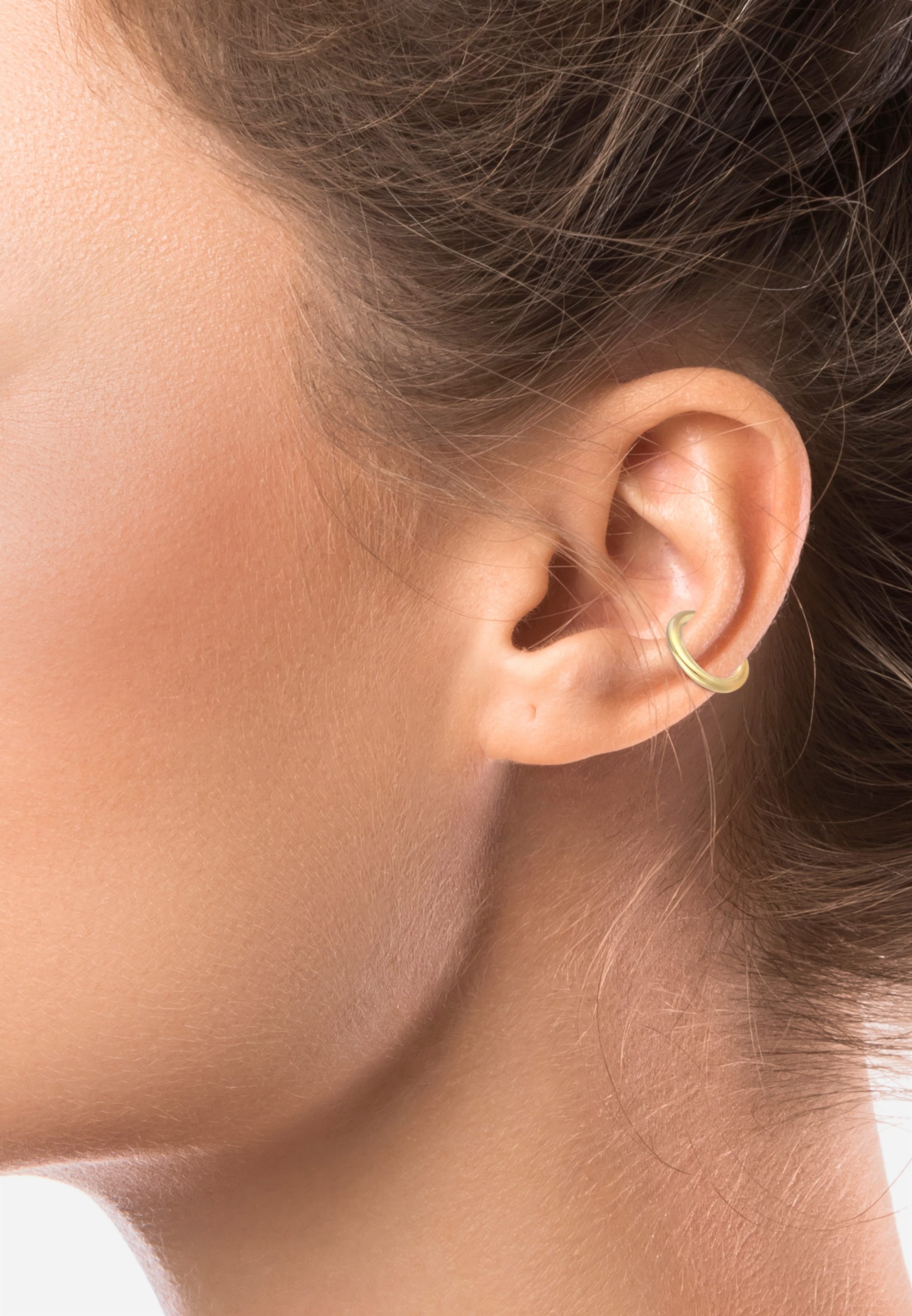 ELLI PREMIUM Ohrringe Earcuff, Minimal in Gold: Vorderseite