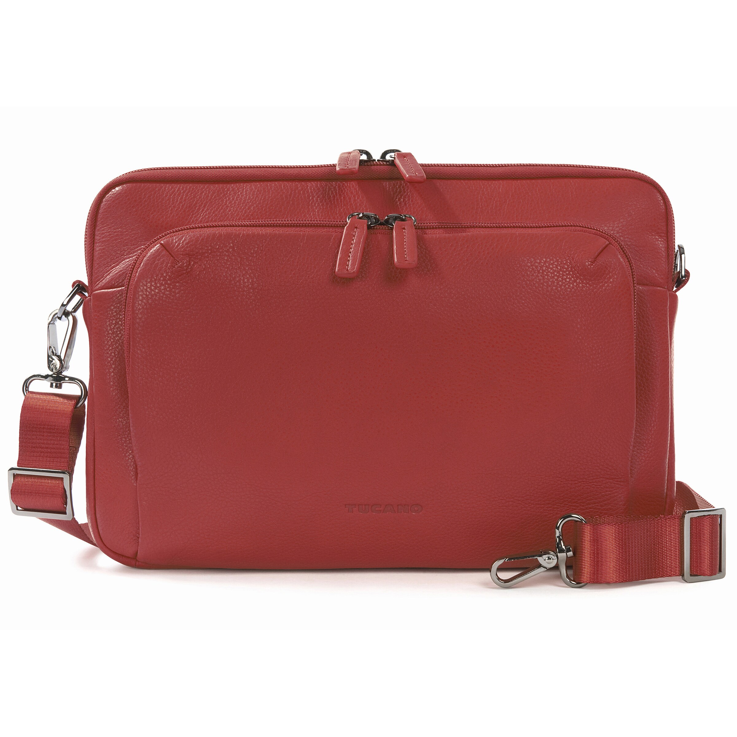 Borsa portadocumenti 'Leather bag 11 inch' di TUCANO in rosso: frontale