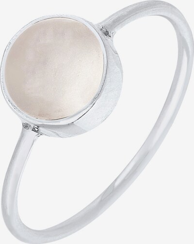 ELLI Bague 'Solitär' en argent / blanc cassé, Vue avec produit