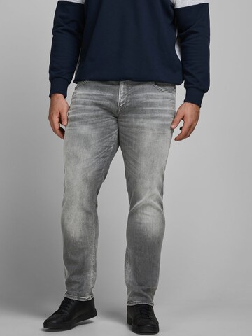 Jack & Jones Plus Slimfit Jeans 'Tim Original Jos 183' in Grijs: voorkant