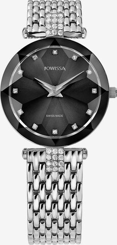 JOWISSA Quarzuhr 'Facet Strass' Swiss Ladies Watch in Silber: predná strana