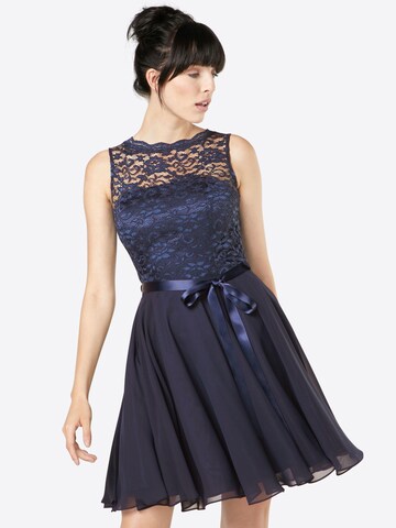 Robe de cocktail SWING en bleu : devant