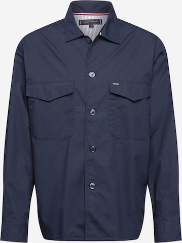 TOMMY HILFIGER Button Up Shirt 'Officer' in Blue: front