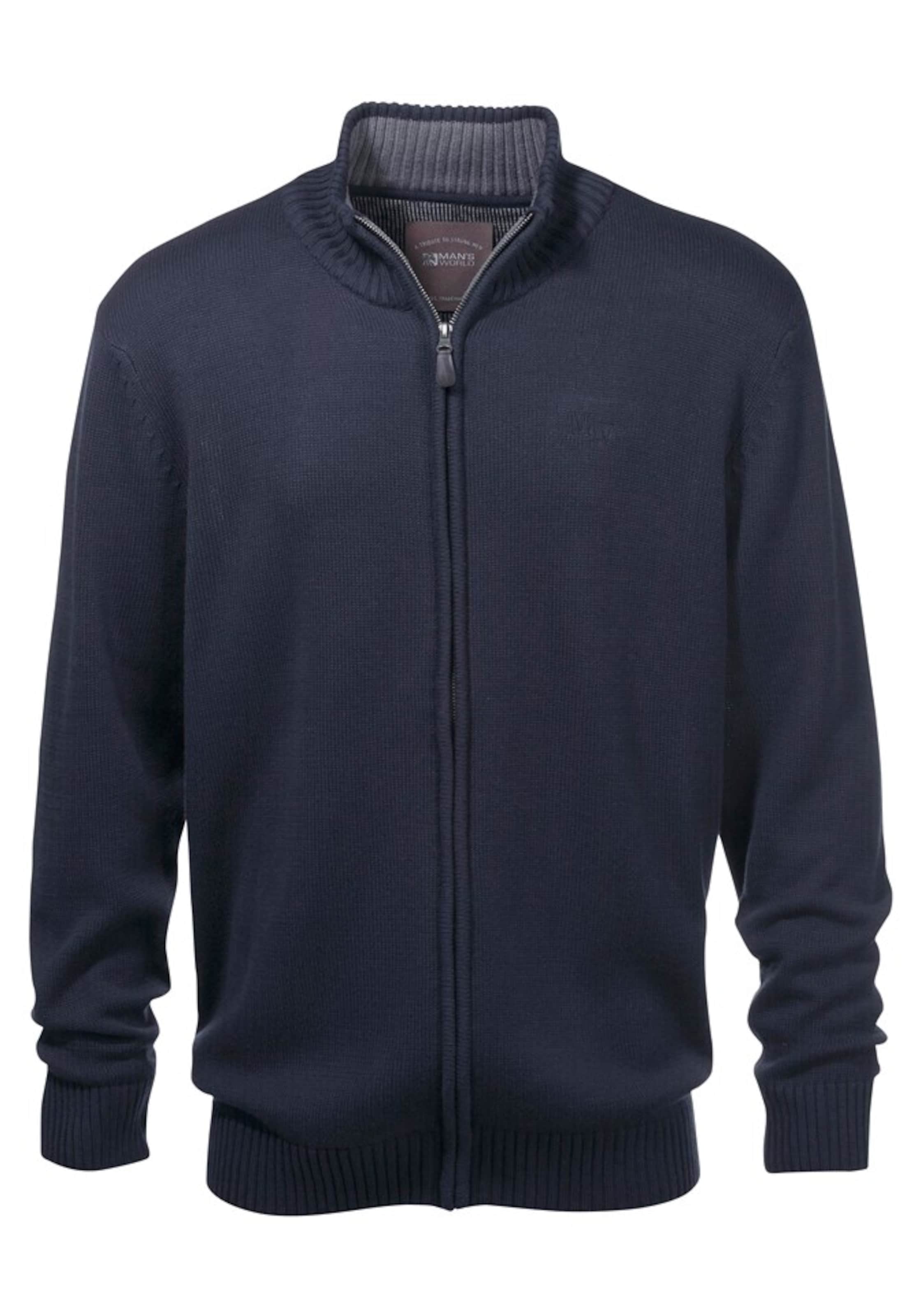 Man's World Strickjacke in Blau: Vorderseite