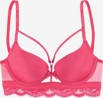 LASCANA Push-up Bra in Pink: front