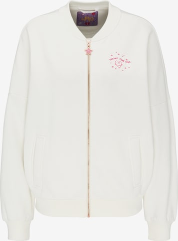 MYMO Zip-Up Hoodie in White: front