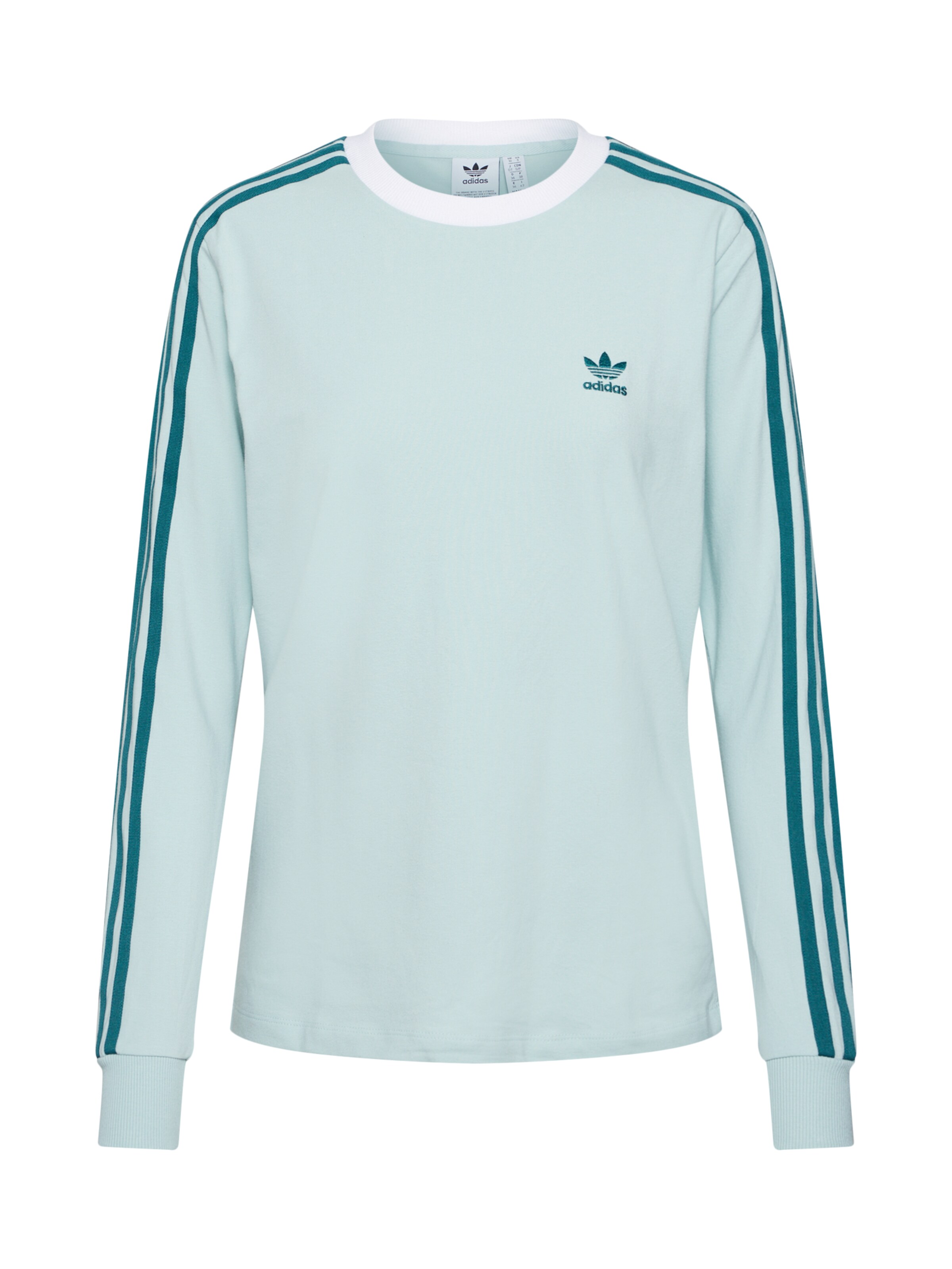 ADIDAS ORIGINALS - Shirt '3 STR LS TEE' in de kleur Mintgroen