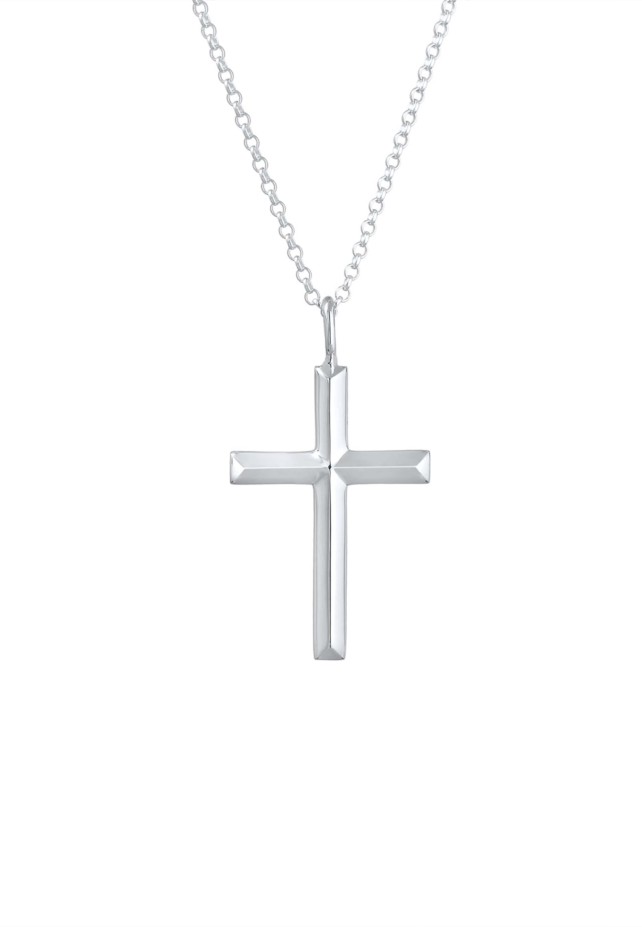 KUZZOI Ketting 'Kreuz' in Zilver